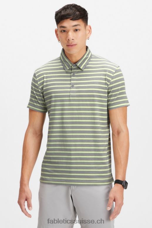 Hommes le polo 24-7 173 B0B6R3437 rayure d'ombre de chaux délavée Fabletics