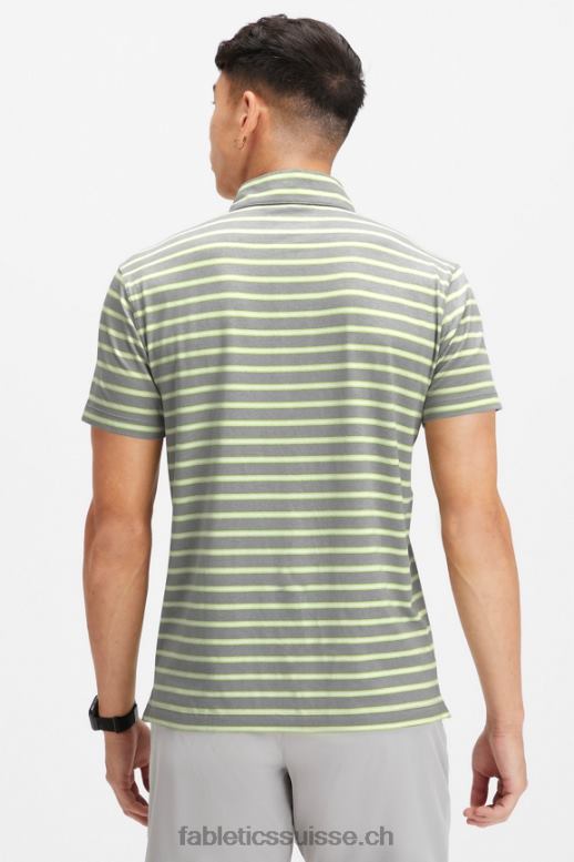 Hommes le polo 24-7 173 B0B6R3437 rayure d\'ombre de chaux délavée Fabletics
