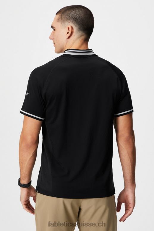 Hommes le polo à pointe de la journée d\'entraînement B0B6R3441 pointe noire Fabletics