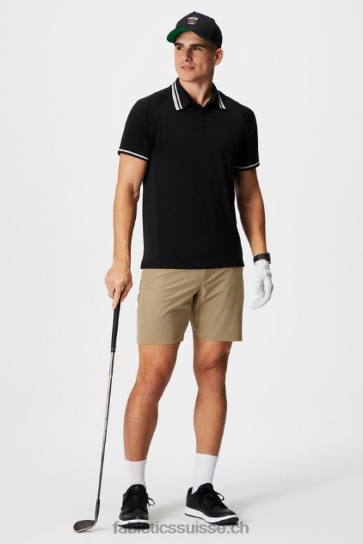 Hommes le polo à pointe de la journée d\'entraînement B0B6R3441 pointe noire Fabletics