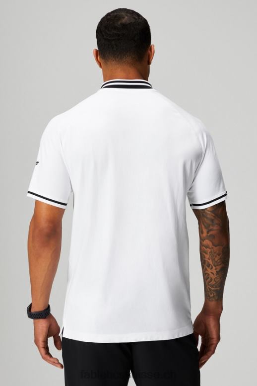 Hommes le polo à pointe de la journée d\'entraînement B0B6R3444 pointe blanche/noire Fabletics