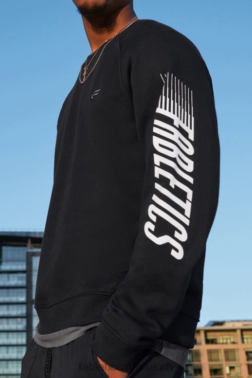 Hommes l'équipage incontournable B0B6R3692 manches rapides noires Fabletics