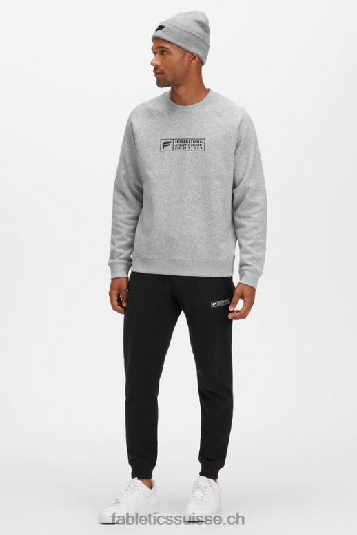 Hommes l\'équipage incontournable B0B6R3700 étiquette athlétique gris chiné classique Fabletics