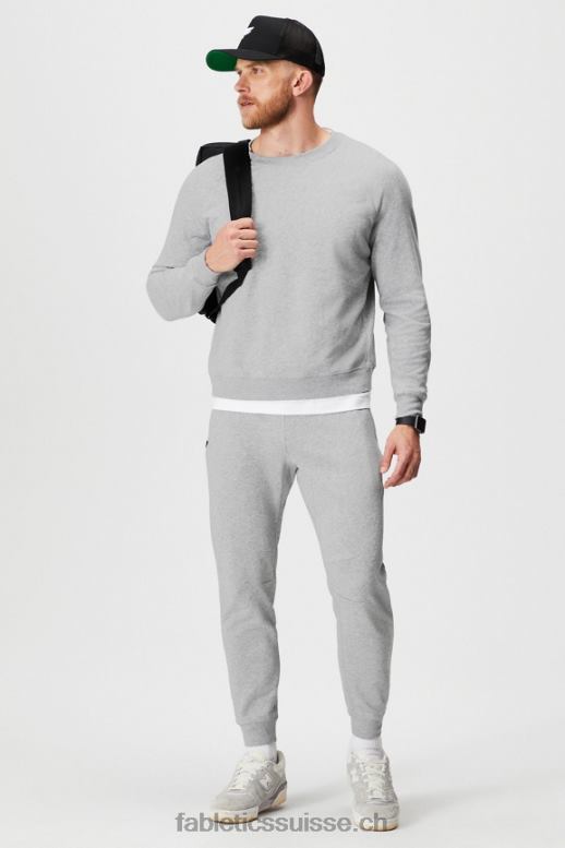 Hommes l\'équipage léger incontournable B0B6R3670 gris chiné classique Fabletics