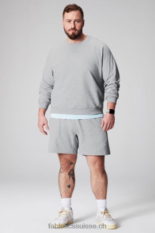 Hommes l\'équipage léger incontournable B0B6R3671 gris chiné classique Fabletics