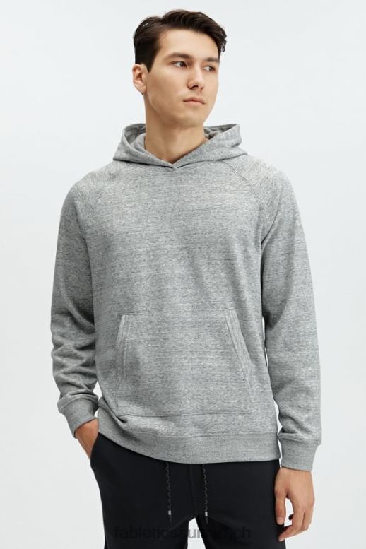 Hommes le sweat à capuche d'après-match B0B6R3723 gris chiné Fabletics