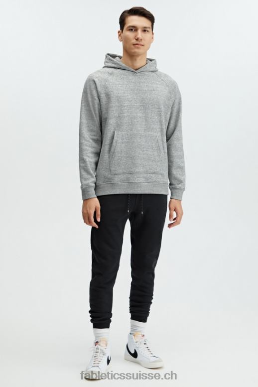 Hommes le sweat à capuche d\'après-match B0B6R3723 gris chiné Fabletics