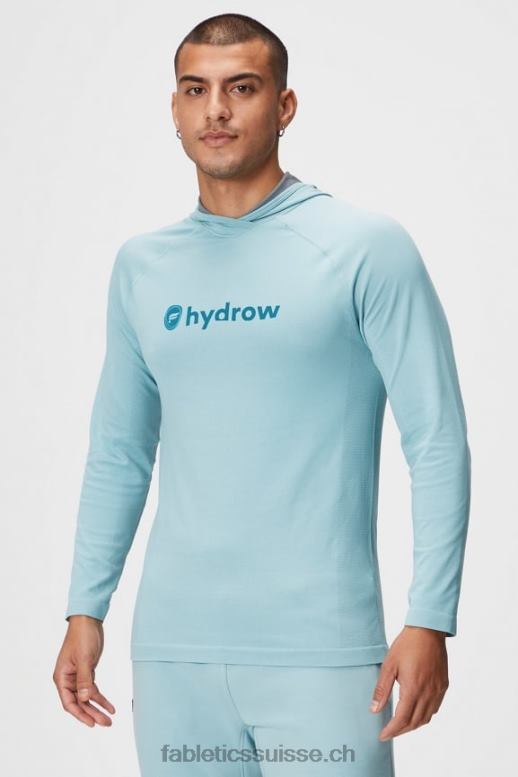 Hommes le sweat à capuche de la journée d'entraînement B0B6R3621 hydrow bleu clair Fabletics