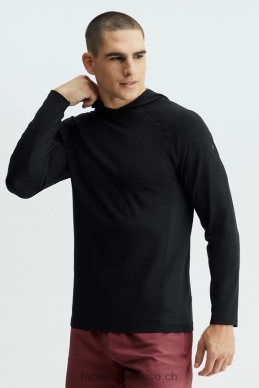 Hommes le sweat à capuche de la journée d'entraînement B0B6R3622 noir Fabletics