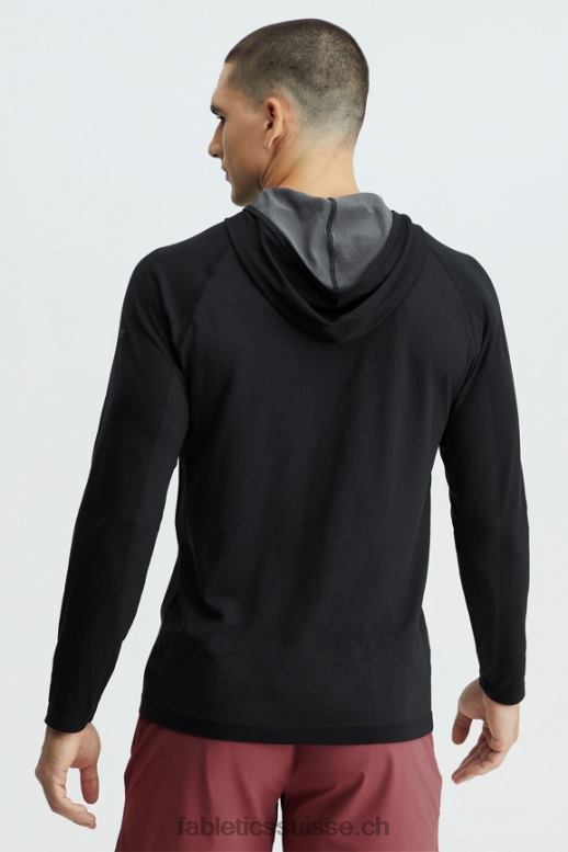 Hommes le sweat à capuche de la journée d\'entraînement B0B6R3622 noir Fabletics