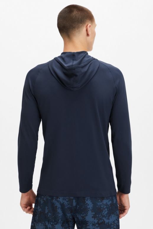 Hommes le sweat à capuche de la journée d\'entraînement B0B6R3623 marine classique Fabletics