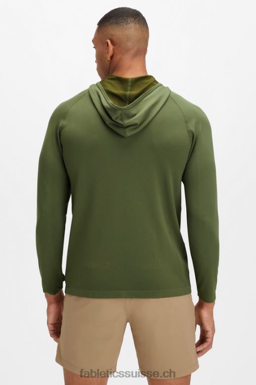 Hommes le sweat à capuche de la journée d\'entraînement B0B6R3624 mousse noire Fabletics