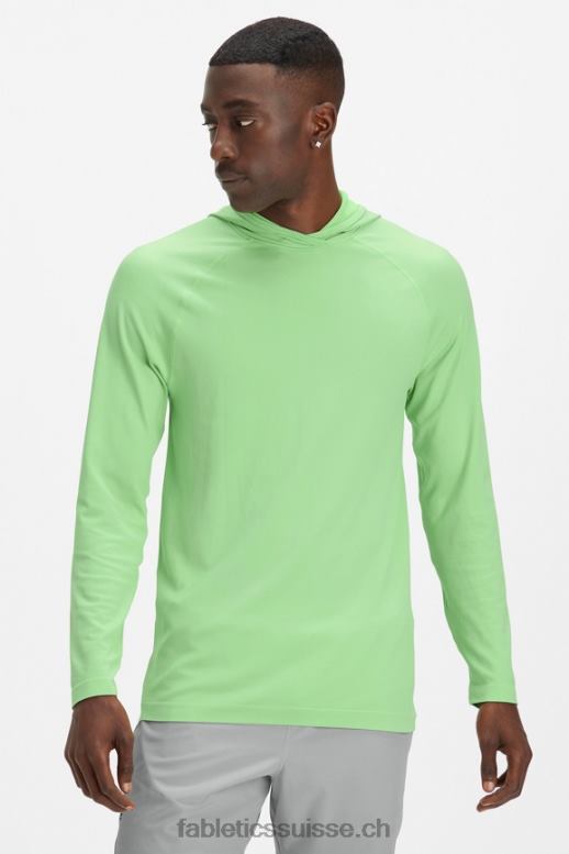 Hommes le sweat à capuche de la journée d'entraînement B0B6R3626 wasabi Fabletics