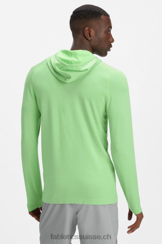 Hommes le sweat à capuche de la journée d\'entraînement B0B6R3626 wasabi Fabletics