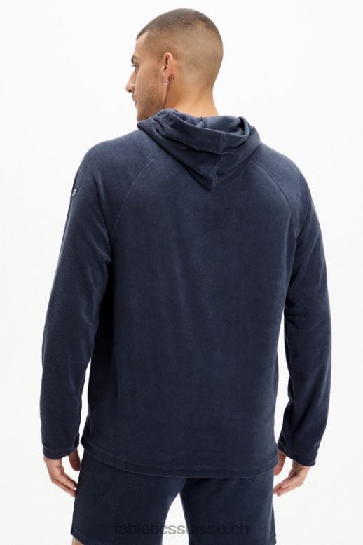 Hommes le sweat à capuche en éponge de l\'île B0B6R3726 marine classique Fabletics