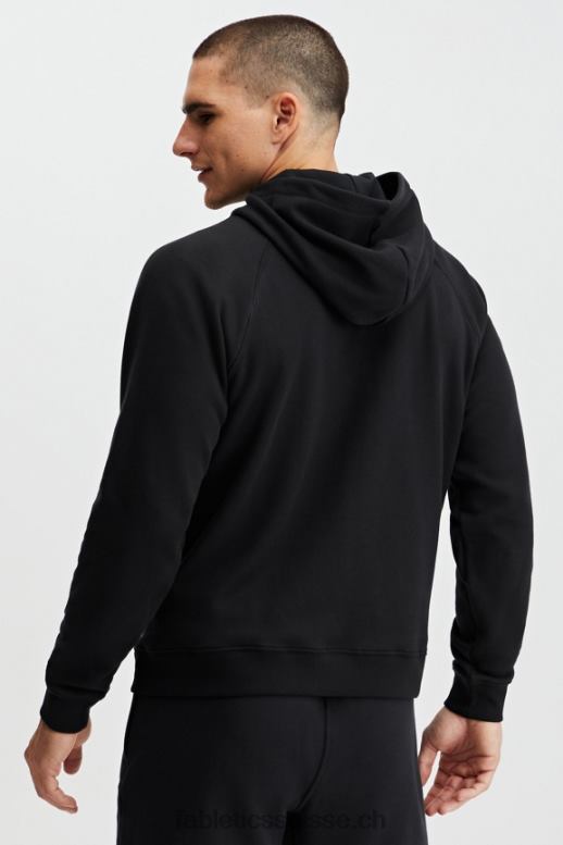 Hommes le sweat à capuche entièrement zippé B0B6R3707 noir Fabletics