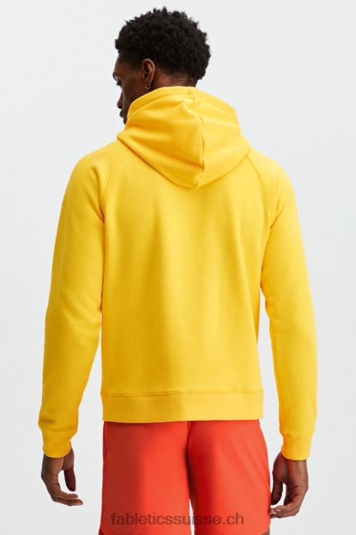 Hommes le sweat à capuche entièrement zippé B0B6R3708 jaune vintage Fabletics