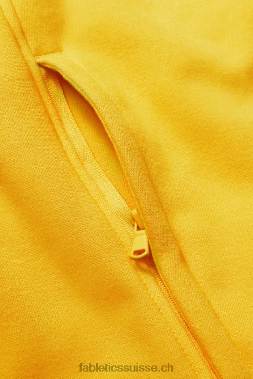 Hommes le sweat à capuche entièrement zippé B0B6R3708 jaune vintage Fabletics