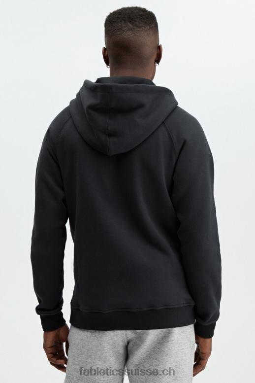 Hommes le sweat à capuche entièrement zippé d\'après-match B0B6R3719 noir Fabletics