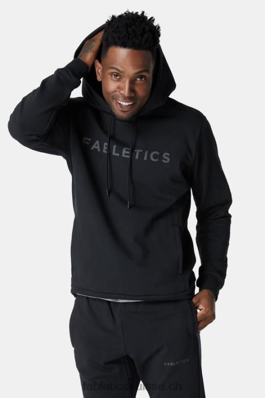 Hommes le sweat à capuche graphique courtside B0B6R3731 gris noir Fabletics