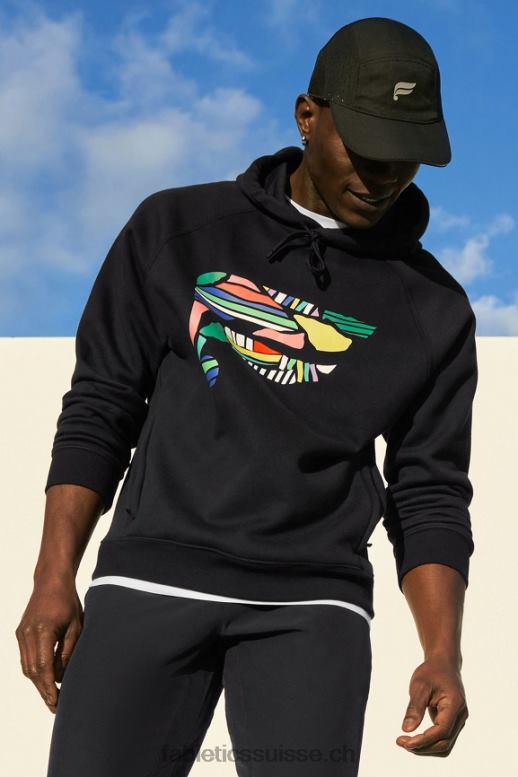 Hommes le sweat à capuche incontournable 190 B0B6R3673 collage noir Fabletics