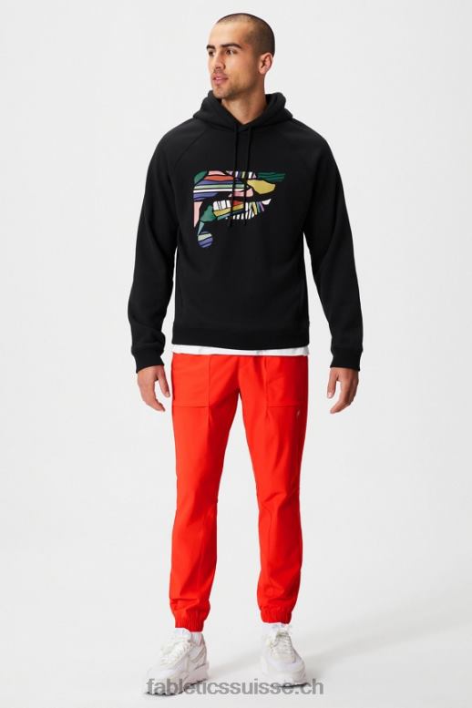 Hommes le sweat à capuche incontournable 190 B0B6R3673 collage noir Fabletics
