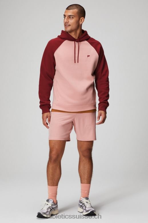 Hommes le sweat à capuche incontournable 191 B0B6R3678 rose ardoise/rouge adrénaline Fabletics