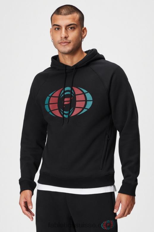 Hommes le sweat à capuche incontournable 191 B0B6R3679 noir dans le monde entier Fabletics