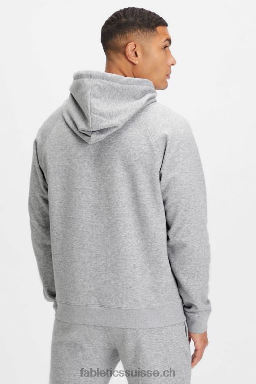 Hommes le sweat à capuche incontournable 192 B0B6R3685 gris chiné classique Fabletics