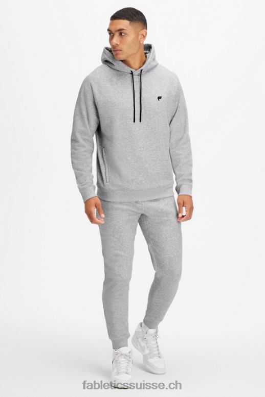 Hommes le sweat à capuche incontournable 192 B0B6R3685 gris chiné classique Fabletics