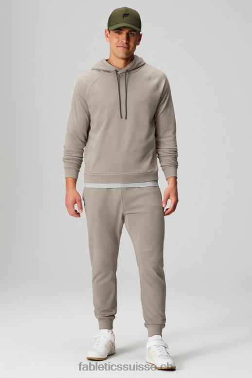 Hommes le sweat à capuche léger incontournable B0B6R3655 kaki brutaliste Fabletics