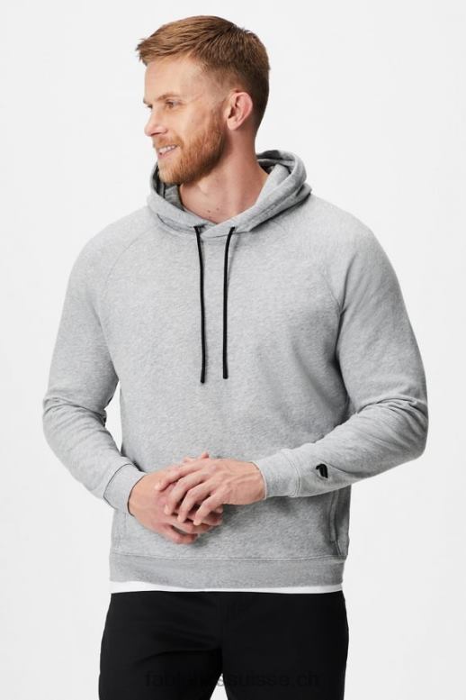 Hommes le sweat à capuche léger incontournable B0B6R3656 gris chiné classique Fabletics