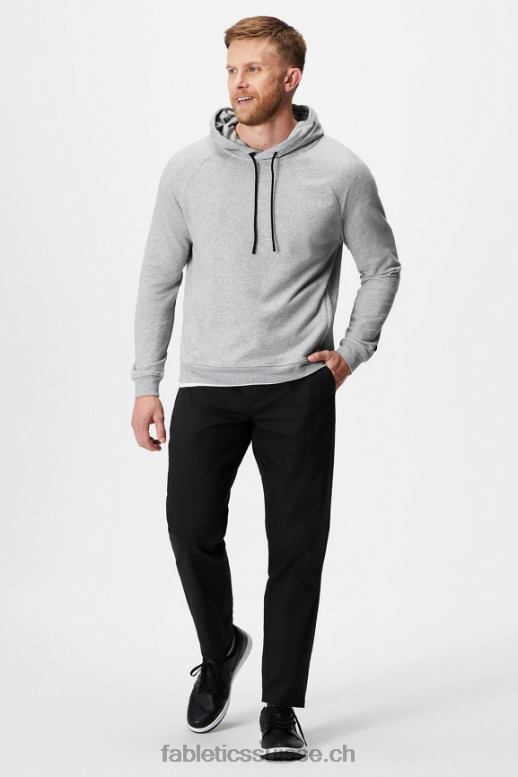 Hommes le sweat à capuche léger incontournable B0B6R3656 gris chiné classique Fabletics