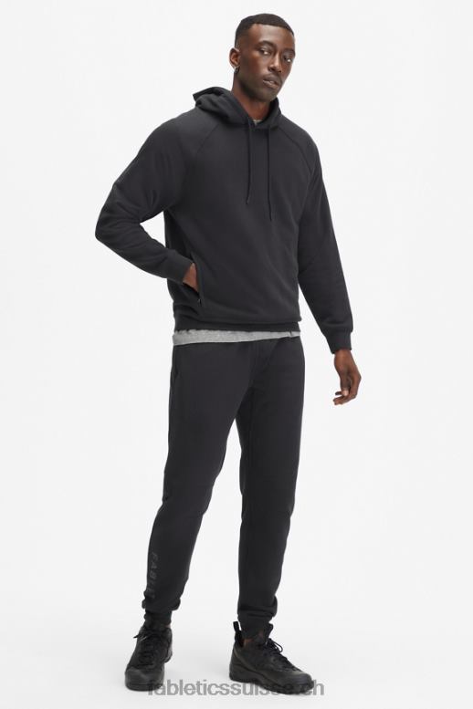 Hommes le sweat à capuche léger incontournable B0B6R3658 noir Fabletics
