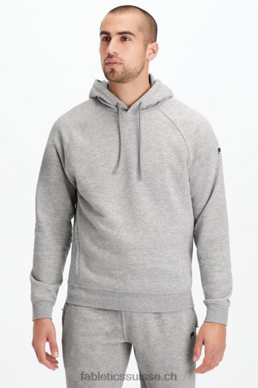Hommes le sweat à capuche léger incontournable B0B6R3661 htr gris moyen Fabletics
