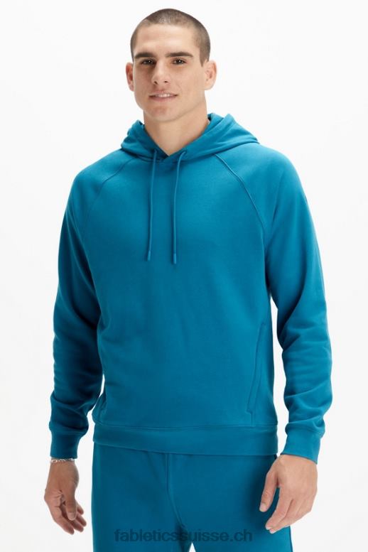 Hommes le sweat à capuche léger incontournable B0B6R3663 sarcelle nautique Fabletics