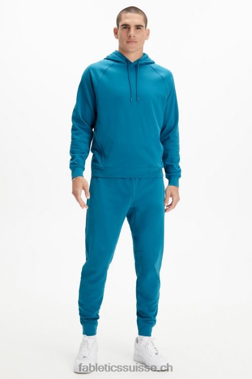 Hommes le sweat à capuche léger incontournable B0B6R3663 sarcelle nautique Fabletics
