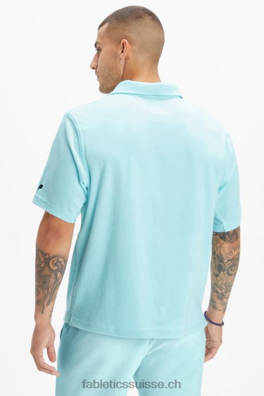 Hommes l\'île boutonnée en éponge B0B6R3558 bleu nordique Fabletics