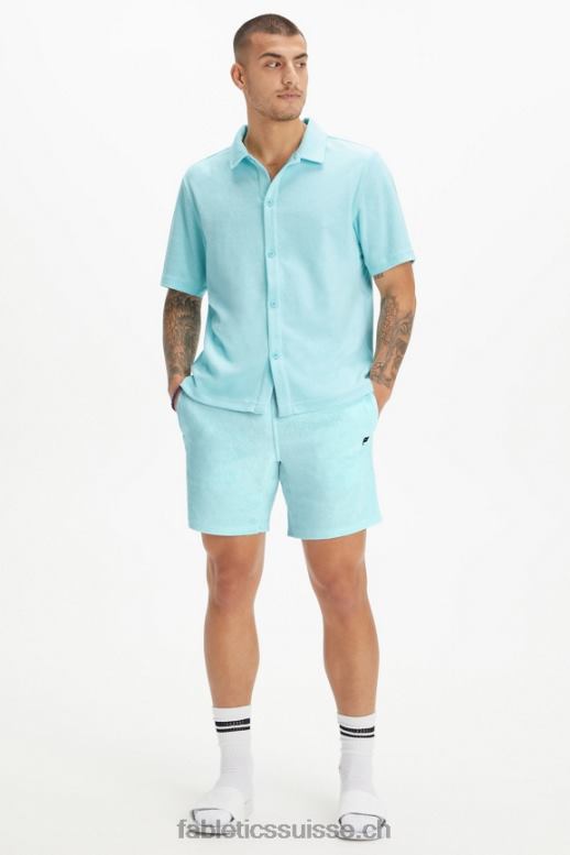 Hommes l\'île boutonnée en éponge B0B6R3558 bleu nordique Fabletics