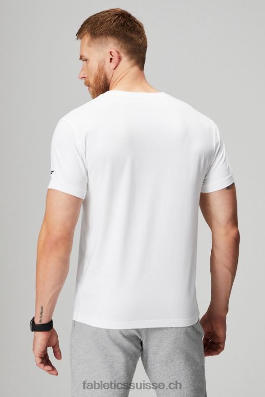 Hommes le col v 24-7 B0B6R3494 blanc classique Fabletics