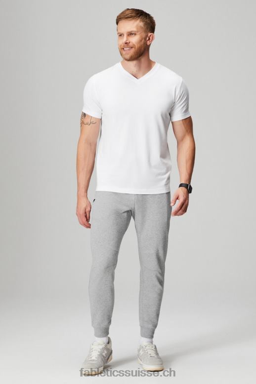 Hommes le col v 24-7 B0B6R3494 blanc classique Fabletics