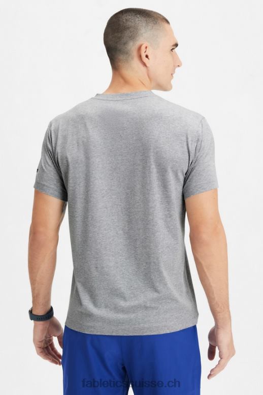 Hommes le col v 24-7 B0B6R3499 gris chiné classique Fabletics