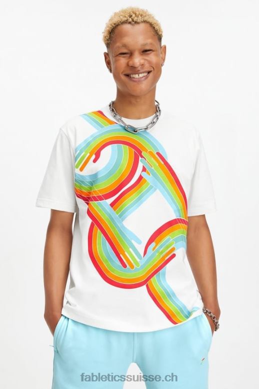 Hommes le t-shirt fierté r & r B0B6R3534 tous ensemble fierté classique blanc Fabletics