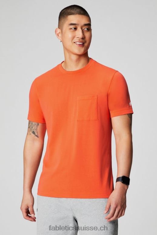 Hommes le t-shirt à poche 24-7 B0B6R3449 orange passion Fabletics