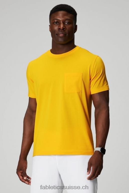 Hommes le t-shirt à poche 24-7 B0B6R3451 Coucher de soleil jaune Fabletics
