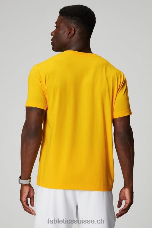Hommes le t-shirt à poche 24-7 B0B6R3451 Coucher de soleil jaune Fabletics