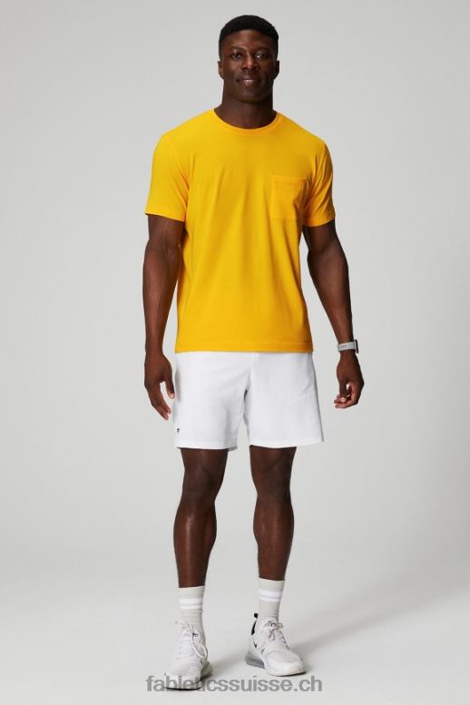 Hommes le t-shirt à poche 24-7 B0B6R3451 Coucher de soleil jaune Fabletics