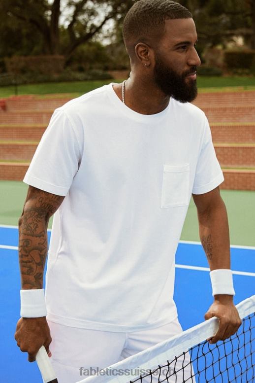Hommes le t-shirt à poche 24-7 B0B6R3453 blanc classique Fabletics