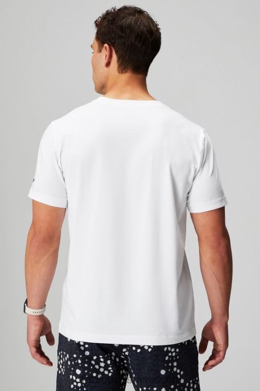Hommes le t-shirt à poche 24-7 B0B6R3453 blanc classique Fabletics
