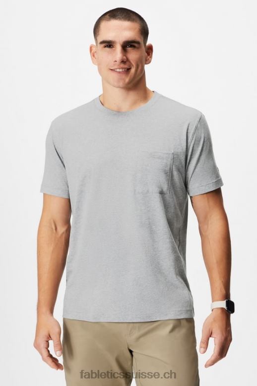 Hommes le t-shirt à poche 24-7 B0B6R3454 gris chiné classique Fabletics